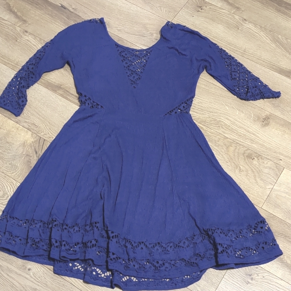 Free People To The Point Violet Crochet Dress Size Large NWT - Picture 8 of 8